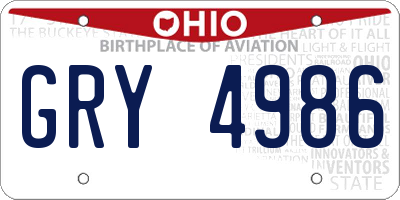 OH license plate GRY4986