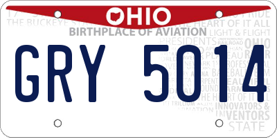 OH license plate GRY5014