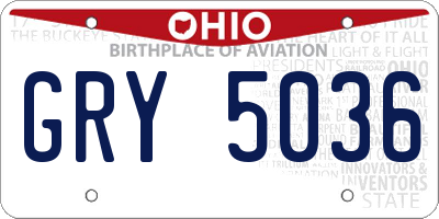 OH license plate GRY5036