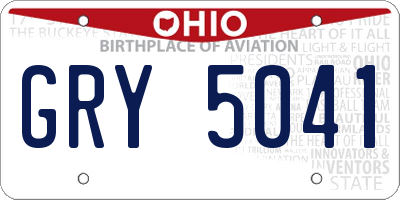 OH license plate GRY5041