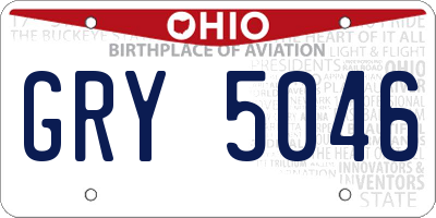 OH license plate GRY5046