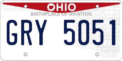 OH license plate GRY5051