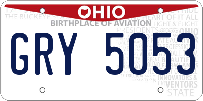 OH license plate GRY5053