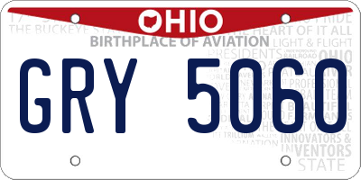 OH license plate GRY5060