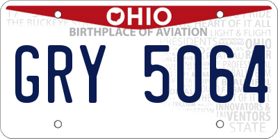 OH license plate GRY5064