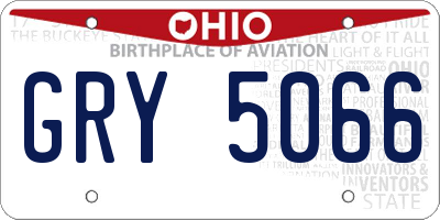 OH license plate GRY5066