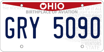 OH license plate GRY5090
