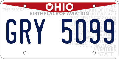 OH license plate GRY5099