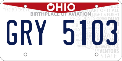 OH license plate GRY5103