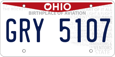 OH license plate GRY5107