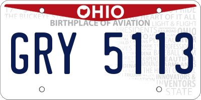 OH license plate GRY5113