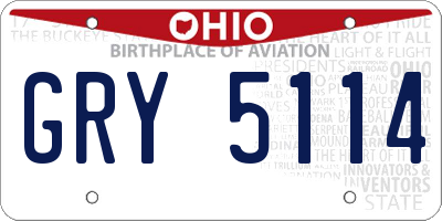 OH license plate GRY5114