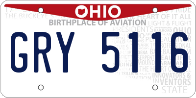 OH license plate GRY5116
