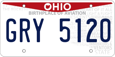 OH license plate GRY5120