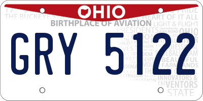 OH license plate GRY5122
