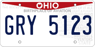 OH license plate GRY5123