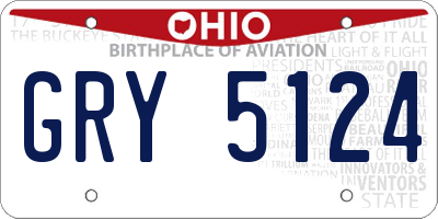 OH license plate GRY5124
