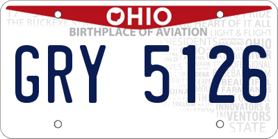 OH license plate GRY5126