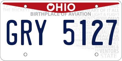 OH license plate GRY5127