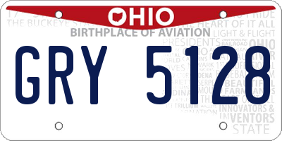 OH license plate GRY5128