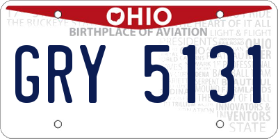 OH license plate GRY5131