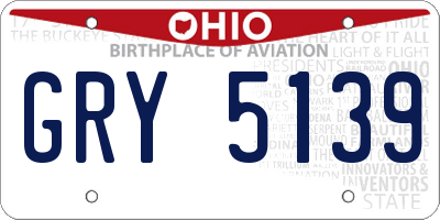 OH license plate GRY5139