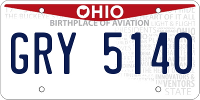 OH license plate GRY5140