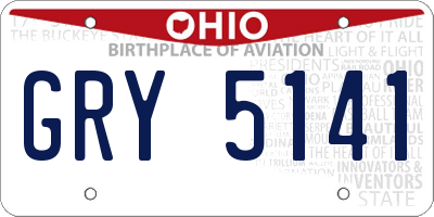 OH license plate GRY5141