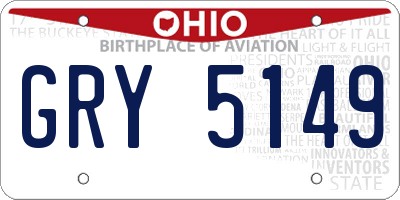 OH license plate GRY5149