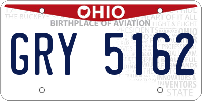 OH license plate GRY5162
