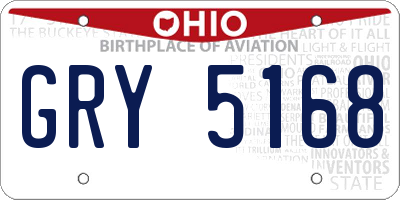 OH license plate GRY5168