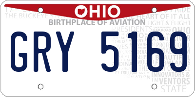 OH license plate GRY5169