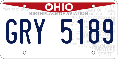 OH license plate GRY5189