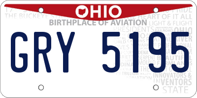 OH license plate GRY5195