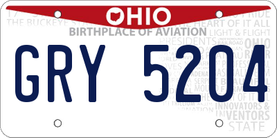 OH license plate GRY5204
