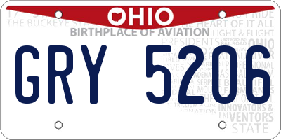 OH license plate GRY5206