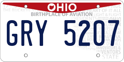 OH license plate GRY5207