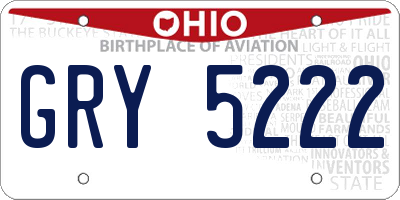 OH license plate GRY5222