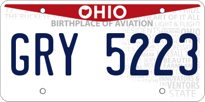 OH license plate GRY5223