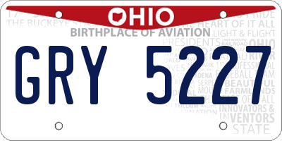 OH license plate GRY5227
