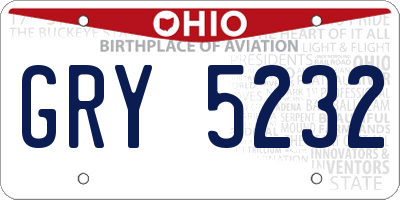 OH license plate GRY5232