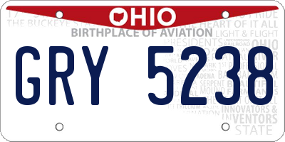 OH license plate GRY5238