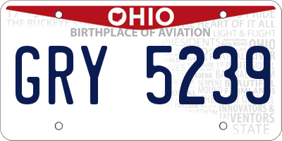 OH license plate GRY5239