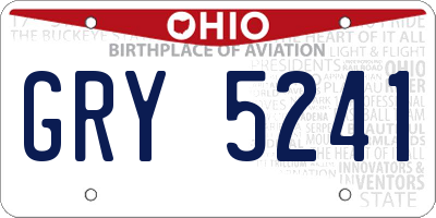 OH license plate GRY5241