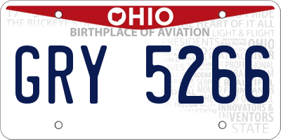 OH license plate GRY5266
