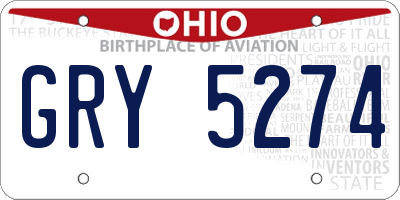 OH license plate GRY5274