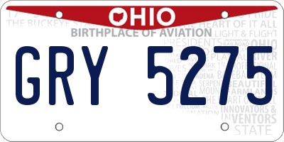 OH license plate GRY5275