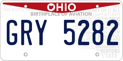 OH license plate GRY5282