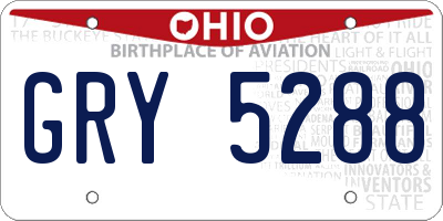 OH license plate GRY5288
