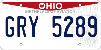 OH license plate GRY5289